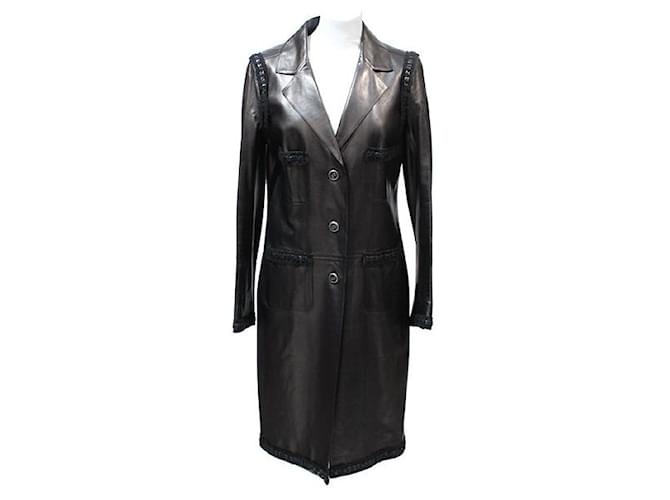 Chanel Coats, Outerwear Black Lambskin  ref.497997