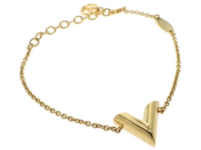 Louis Vuitton LV and Me Letter V Gold Tone Bracelet at 1stDibs  m61084  louis vuitton, louis vuitton lv and me bracelet, lv & me bracelet