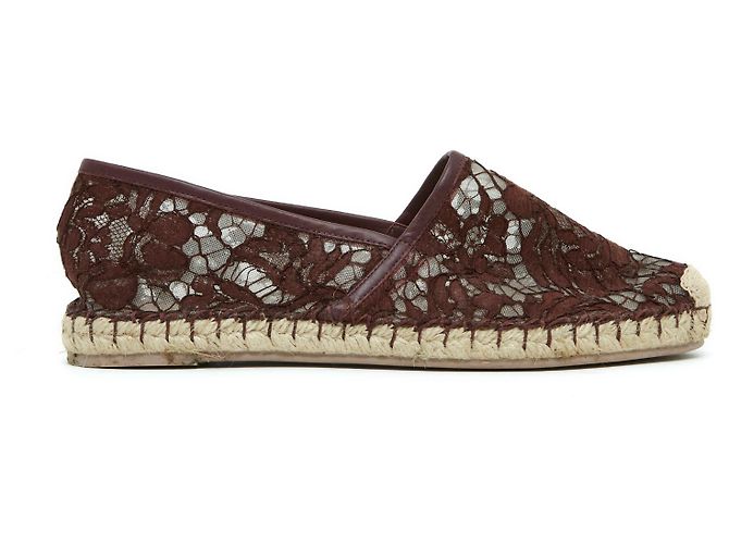 Valentino alpargatas de encaje burdeos en38