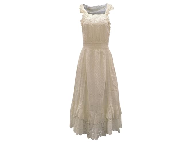 Vestido de sauce con ojales de Ulla Johnson en algodón blanco  ref.477812