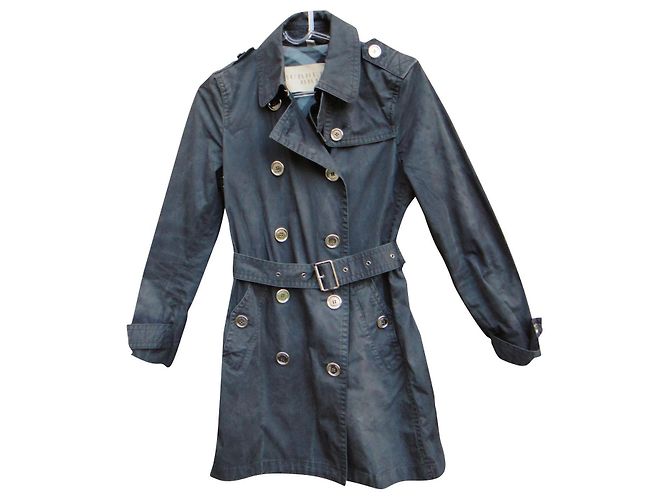 Talla de gabardina Burberry Brit 34 Negro