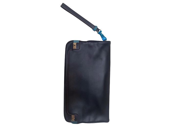 Clutch Lancel em couro marrom escuro Castanho escuro