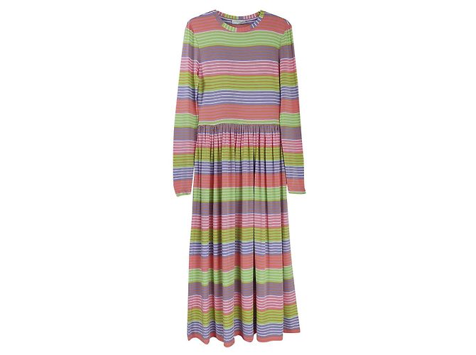 Autre Marque Vestido midi Stine Goya Joel de punto elástico a rayas Multicolor