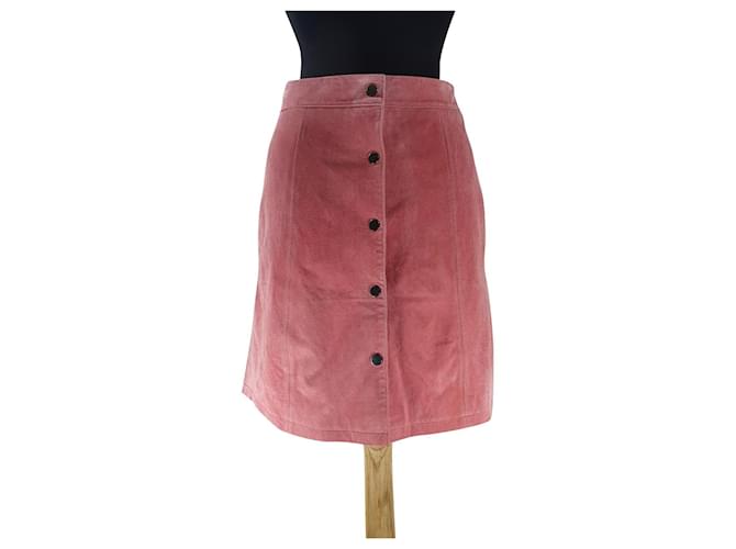 Autre Marque Skirts Pink Suede Leather  ref.498182
