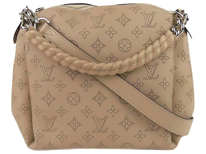 Louis Vuitton Brown Mahina Babylone BB Beige Leather Pony-style