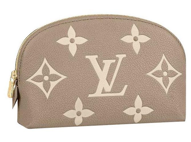 Louis Vuitton LV cosmetic pouch leather new Beige