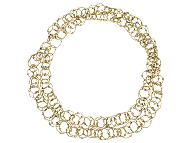 inconnue Yellow gold belcher chain long necklace. White gold  ref.498738