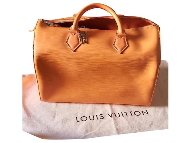 Louis Vuitton Speedy 35 Arancione Pelle  ref.498752