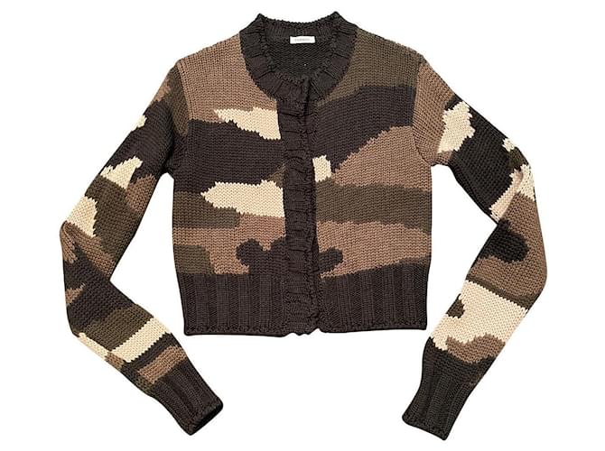 Parosh Knitwear Brown Black Beige Khaki Wool  ref.498762