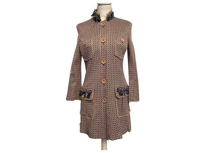 Massimo Rebecchi Lightweight Coat Beige Pink Blue Eggshell