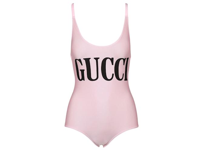 Gucci Maillot de bain à imprimé logo Rose  ref.498791