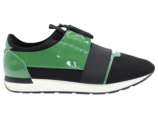 Balenciaga Race Runners in Green Patent Leather Patent leather  ref.498792