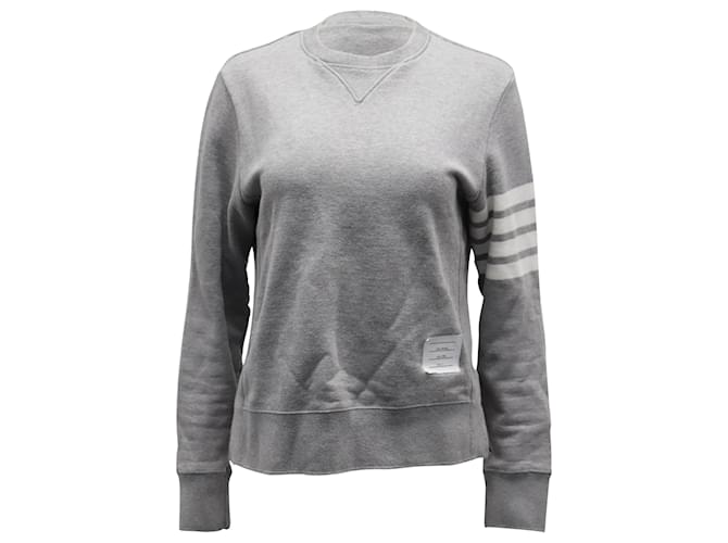 Thom Browne Loopback Jersey Knit 4-Bar Crew Neck Sweatshirt in