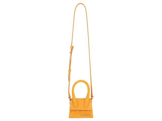 Jacquemus Women Le Chiquito Mini Tote Bag In Orange Suede Leather