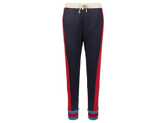 Gucci Pantalon de survêtement rayé en coton mélangé Multicolore  ref.499018
