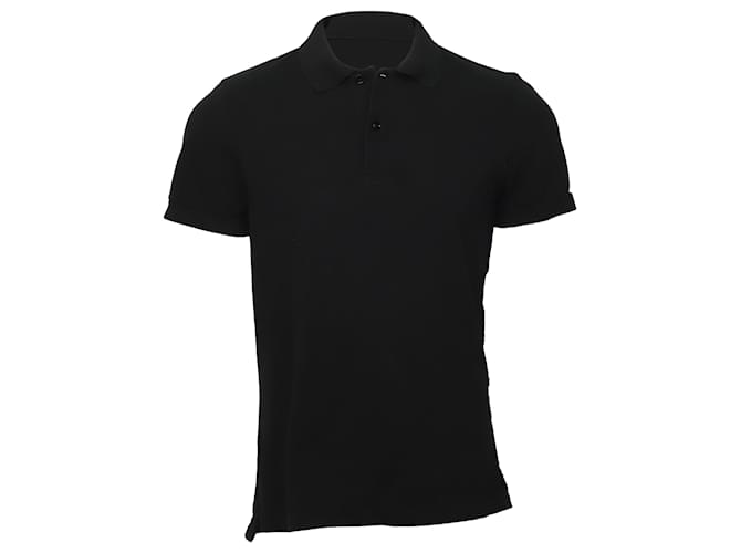 Tom Ford Short-Sleeved Polo Shirt in Black Cotton  ref.499030