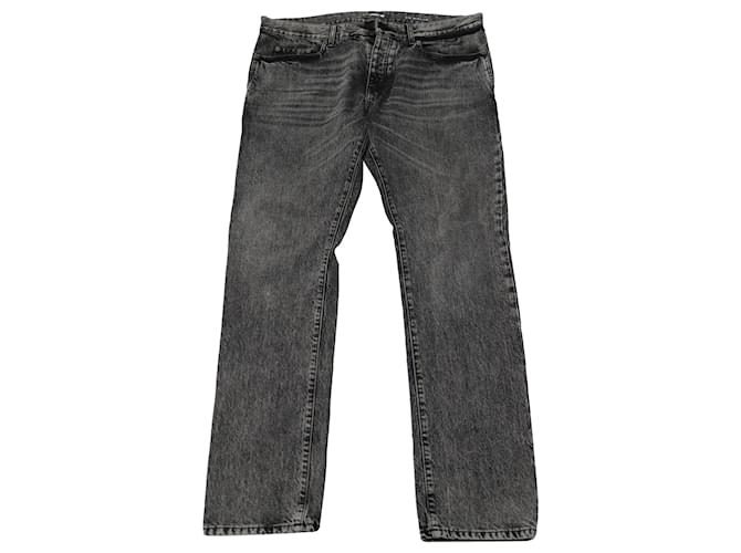 Saint Laurent D14 Schmale Jeans aus grauem Denim Baumwolle  ref.499051