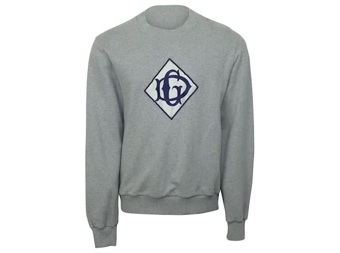 Dolce & Gabbana Sweatshirt with DG Logo in Grey Wool  ref.499077