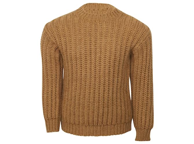 Sandro Paris Chunky Knit Sweater in Brown Alpaca Wool  ref.499081