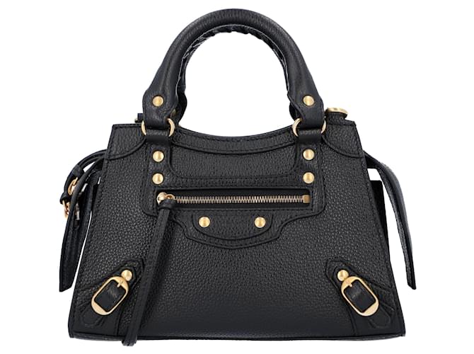 Balenciaga Women Neo Classic Mini Handbag In Black Leather  ref.499082