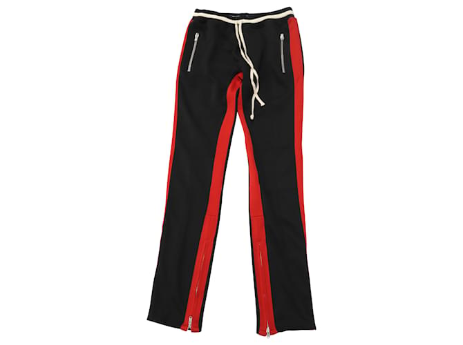 Pantalon de survêtement rayé doublé Fear of God en polyester noir et rouge  ref.499143