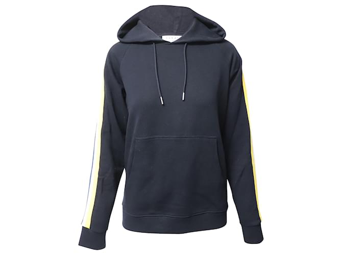 Sandro Striped Sleeve Hoodie in Black Cotton  ref.499144