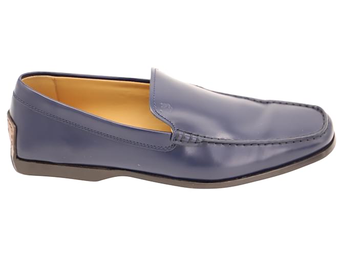 Tod's Slip-On Loafers in Navy Blue Leather  ref.499194