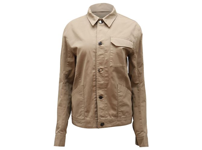Giacca camicia Helmut Lang in cotone marrone Beige