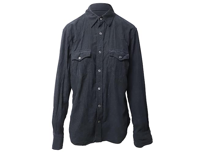 Tom Ford Corduroy Western Shirt in Black Cotton  ref.499220