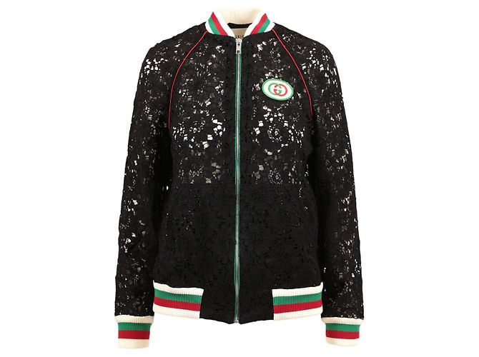 Gucci Bomber en dentelle guipure fleurie