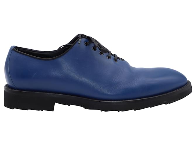 Dolce & Gabbana Lace-Up Oxford Shoe in Blue Leather  ref.499231