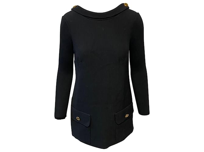 Dolce & Gabbana Low Back Dress Coat in Black Polyester  ref.499360