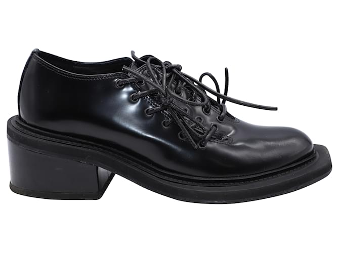 Simone Rocha Lace Up Derby Shoes in Black Leather  ref.499374