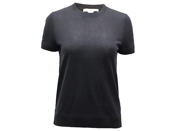 Michael Kors T-shirt côtelé en laine noire  ref.499455
