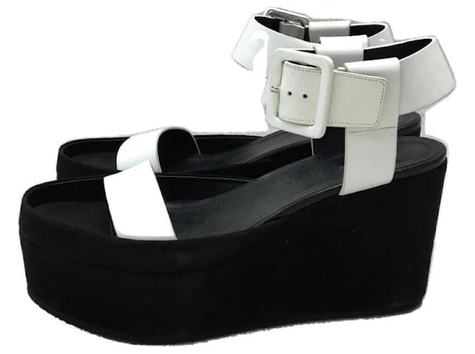 Céline CELINE Platform sandals / 37.5 / BLK / velor Black Velvet  ref.499478