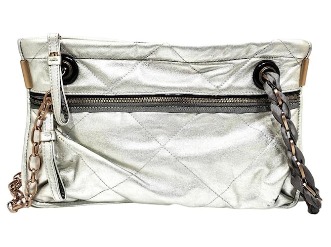 Lanvin Shoulder bag Silvery Leather  ref.499505