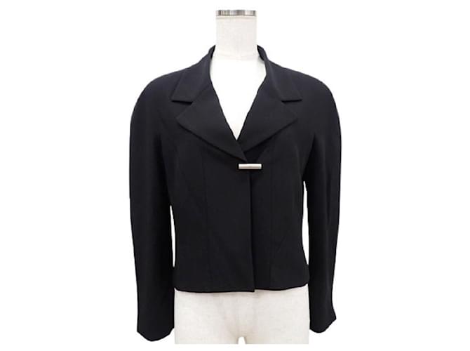 *[Used] Chanel Coco Mark Cropped Length Jacket Short Length Black [Autumn / Winter] Wool  ref.499860