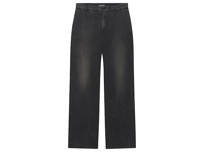 Balenciaga - Slim Worn-Out pants in black vintage jersey Cotton  ref.499967