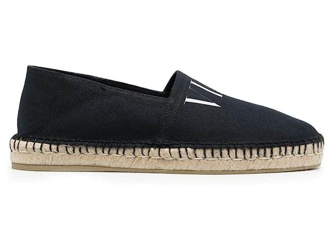 Valentino Garavani - Espadrilles VLTN en toile Black Cotton ref