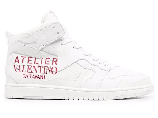 Valentino - High-Top-Sneaker Atelier Shoes 07 Tarnung Weiß Leder  ref.500006