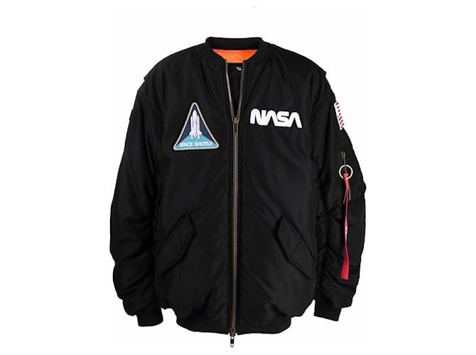 Balenciaga Nasa bomber jacket with patch details black Polyester  ref.500013