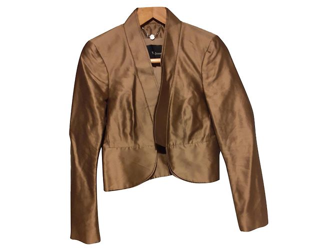 Tara Jarmon Seidenjacke Cognac