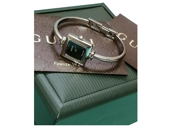 relógio Gucci original 1900L relógio de pulso feminino de aço inoxidável Prata  ref.500113