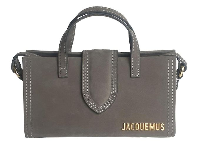 Jacquemus Brillenetui Wildleder grau