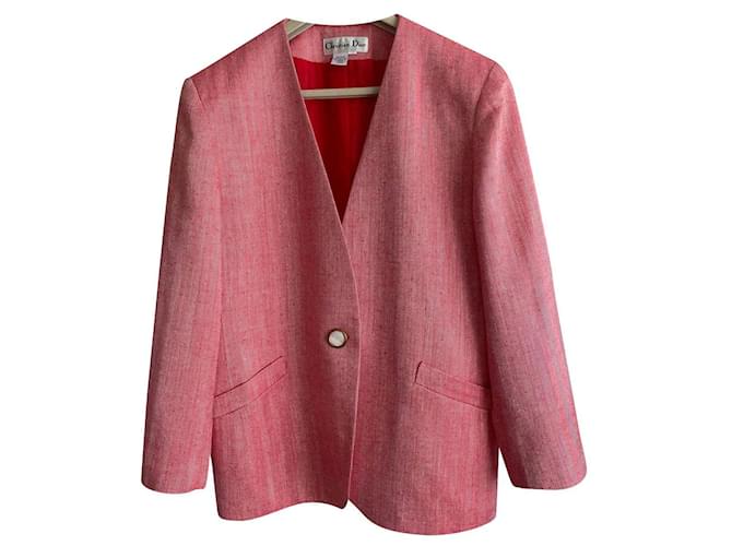 Christian Dior Jackets Red Rayon  ref.500143
