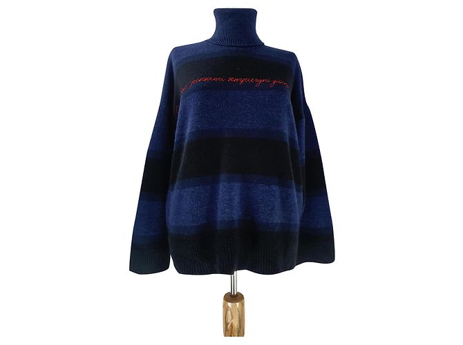 Giada Benincasa Pullover aus blauer Kaschmirwollmischung