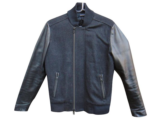 The Kooples wool & leather jacket size S Black