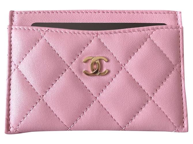 Chanel Timeless pink lambskin card holder NEW ref.500265 - Joli Closet