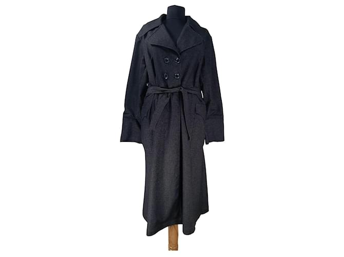 Autre Marque Coats, Outerwear Black Cotton Wool  ref.500291