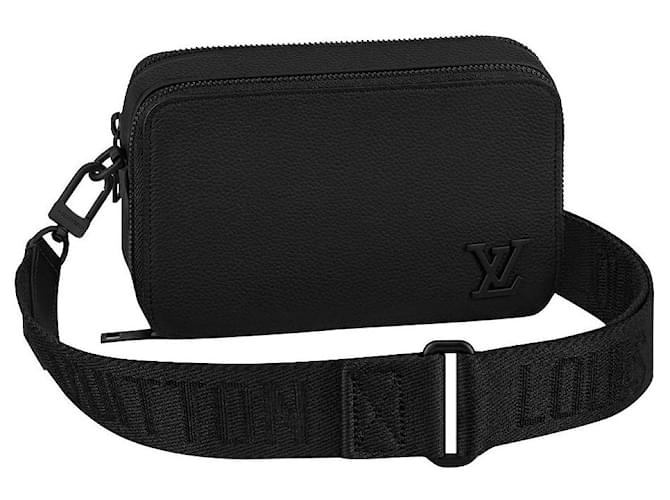 Louis Vuitton LV Alpha tragbare Brieftasche Schwarz Leder  ref.500315